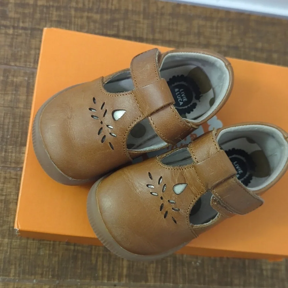 Like New Livie And Luca Brown Kids Shoes with Velcro Strap
